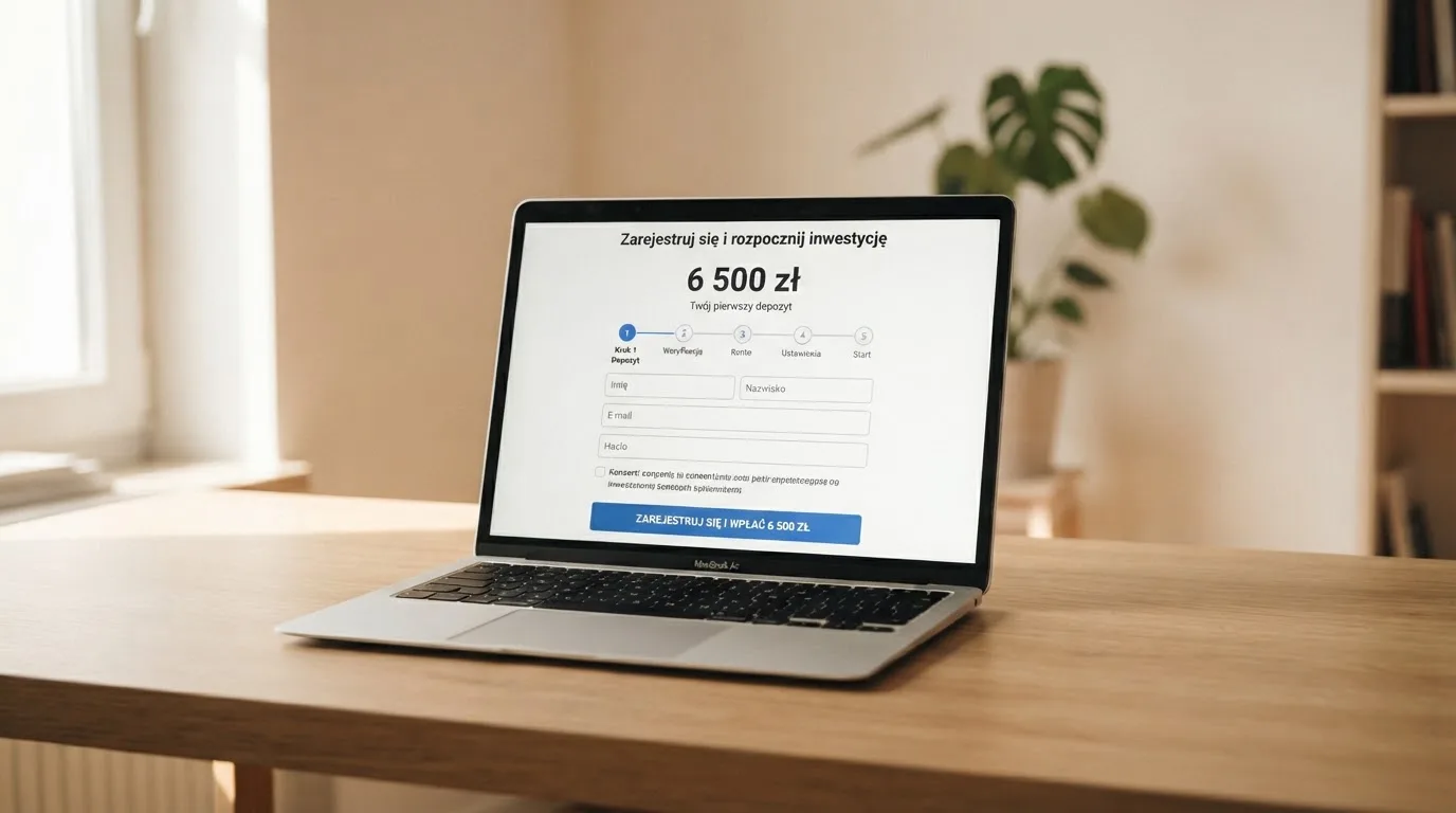 Ekran z warunkami bonusu powitalnego podczas rejestracji w kasynie online