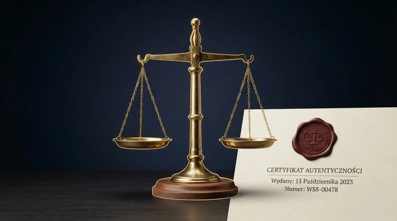 Waga i pieczęć obok napisu o państwowym monopolu na kasyno online