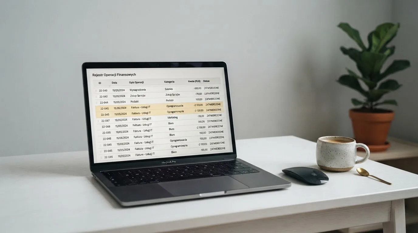 Ekran laptopa z otwartym rejestrem licencji regulatora z Curaçao, w którym jeden wiersz zaznaczono żółtym podświetleniem